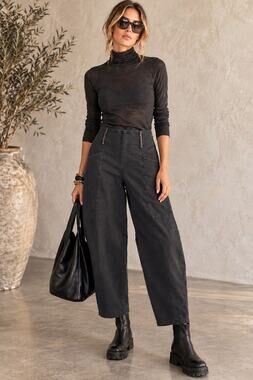 Lurdes Bergada Barrel Leg Pants Charcoal Avant Garde Architectural Minimalist S